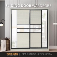 (FREE Shipping & FREE Installation) TECK SENG 8 Feet Sliding Doors Wardrobe / Anti-Jump / 2 Sliding 