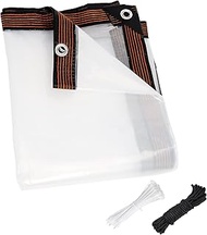 4x6ft Waterproof Clear Vinyl Tarps with Grommets Outdoor Clear Curtains,Thicken Transparent Waterpro