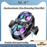SL07 Mobile Phone Semiconductor Dual Fan Cooling Radiator w/ Temperature Digital Display Screen for 