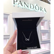 (ของแท้100%)-ส่งฟรี***Pandora silver  Necklace infinity  สร้อยคอ อินฟินิตี้