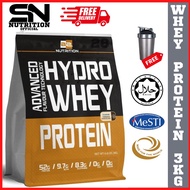 BS Nutrition Hydro Whey Protein, 3kg - HALAL Whey Protein Powder, Lean Muscle, Susu Gym Protein Powd