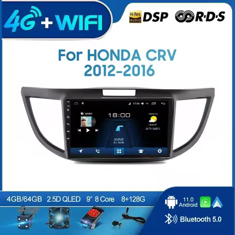 QSZN For HONDA CR-V 2012-2016 10 inch 2 din Android 12.0 Car Radio Multimedia Video Player GPS Navig