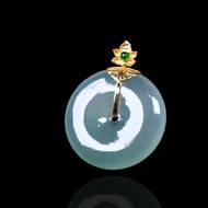 冰種翡翠平安扣項鍊 18K金 | 天然緬甸玉翡翠A貨 | 送禮
