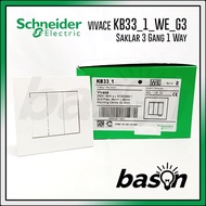 TOMBOL Schneider Vivace 3 Gang 1 Way Switch - 3 Button 1 Way Switch