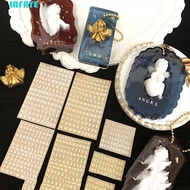 LAFAYE Alphabet Sticker Waterproof Creative Multifunction Epoxy Resin Filler Gold&silver DIY Craft E