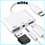 WITTE Type-C to 3.5m Tablet USB Splitter 3 in 1 Audio Converter