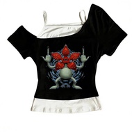 Demogorgon Cropped Top - Japanese-Inspired Gyaru Streetwear Tee