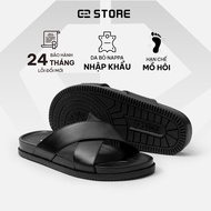 G2 men's cross-strap sandals.STORE Ares black beach fashion high quality leather