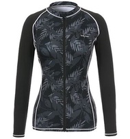 旺角尖沙咀門市 : 韓國 Ballop 女裝黑葉拉鏈防曬衣 Women Swim Wear Rashguard
