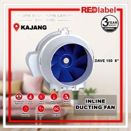 REDlabel Inline Booster Duct Fan DAVE 150 6inch Inline Booster Duct Fan