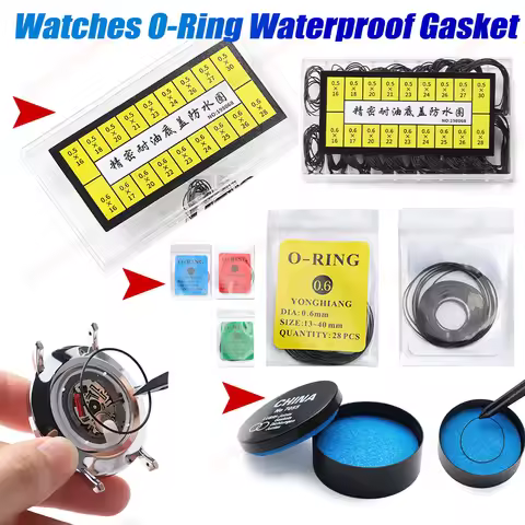 Watch Back O-Ring Case Waterproof Oil Box Watch Crown 0.5/0.6/0.7/0.8mm O-Ring Gasket Silicone Watch