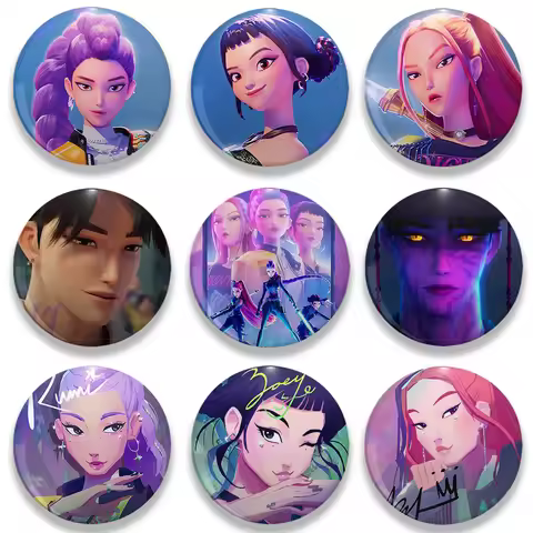 Kpop Demon Hunters Badges for Jewelry Accessories Bag Decor Huntrix Saja Boys Rumi Zoey Jinu Tinplat