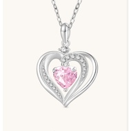 GNOCE Forever Love Heart Birthstone Necklace 925 Sterling Silver Jewellery Gift