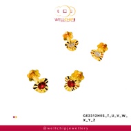 WELL CHIP Heart Shaped Gold Earstud- 916 Gold/Anting-anting Emas - 916 Emas