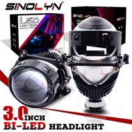 Sinolyn 3 Inch LED Headlight Lens Bi LED Lamp Lens for Headlight H4 H7 H1 9005 9006 Angel Eyes Diode