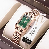 /Bodaga Ladies Watch Waterproof Fashion Quartz Watch Rectangular Rhinestone Steel Band Watch 365
