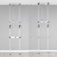 W-8&amp; Ceiling Punching Curtain Storage Rack Hanger Top Simple Assembly-Free Wardrobe Open Cloakroom Floor ZAGC
