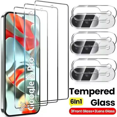 6-in-1 For Google Pixel 9 Pro XL Pixel 8 Pro Tempered Glass 9H HD Clear Screen Protector For Google 