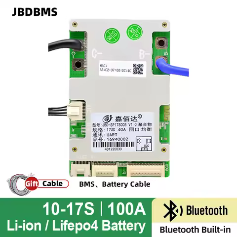 Built-In Bluetooth JBD Smart BMS 10S 11S 12S 13S 14S 15S 16S 17S 100ALithium Battery Protection Boar