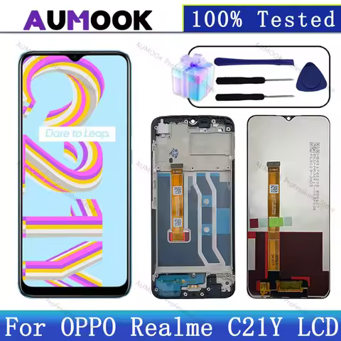 IPS For OPPO Realme C21Y LCD Display RMX3261 RMX3263 Touch Screen Digitizer For Realme C21Y LCD Scre