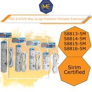 SIRIM PSO 3 , 4 , 5 , 6 Way Surge Protector Portable Extension Trailing Socket (5M) Extantion Plug E