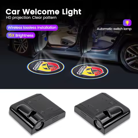 LED Car door universal projector high-definition welcome lights For Abarth 124 125 500 500e 1000ps 5