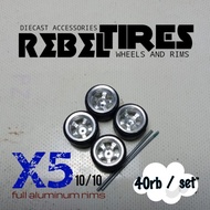 Hotwheels Rubber Tires Rebel Tires X5 AB27