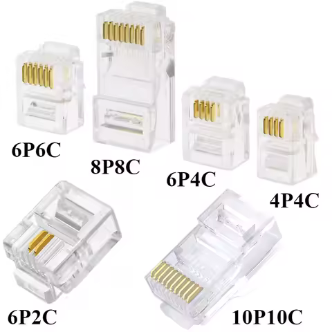 100Pcs/lot RJ11 6P2C 6P4C 6P6C 4P4C 8P8P 10P10C Telephone Internet Modular Plug Jack RJ11 Connector 