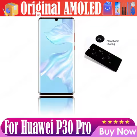 Original 6.47" AMOLED For Huawei P30 Pro LCD VOG-L04 VOG-L09 VOG-L29 VOG-TL00 LCD Touch Screen Digit