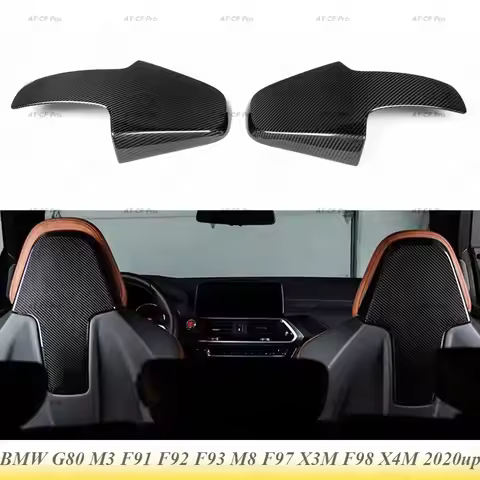 M3 M4 Dry Carbon Fiber Car Interior Back Seat Shell Trim Covers Trims For BMW G80 M3 F91 F92 F93 M8 