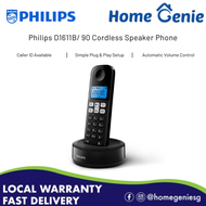 Philips Cordless Phone – Black (D1611B/90) // Plug & Play Caller ID Automatic Volume Control