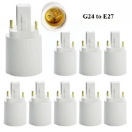 10pcs G24d To E26 LED Light Base Converter2Pin G24 To E27 Lamp Holder Adapter Allow You Install E27 