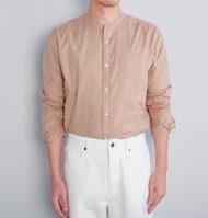 era-won เสื้อเชิ้ต คอจีน แขนยาว Oxford Shirt สี Broken sand (สีทรายเข้ม)