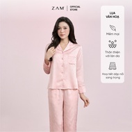 ZAM home wear set Short-sleeved shirt & Long-sleeved pants Soft and luxurious high-quality patterned