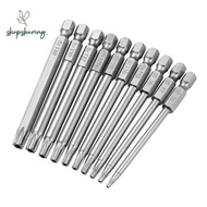 SHOPSHARING 11pcs Torx Security Bits, 100mm Length Tamper Proof Screwdriver Bit Set, Durable S2 Allo
