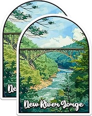 (2 Pack) New River Gorge National Park Bumper Sticker - US National Park - Choose from 63 Parks - 5"
