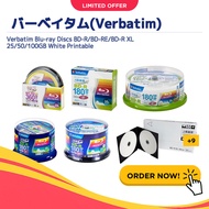 【Direct from Japan】
Verbatim Blu-ray Discs BD-R/BD-RE/BD-R XL 25/50/100GB White Printable Recordable