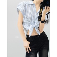 HELLO SHOP TOP 2378 STRIPED TOP WITH BANGKOK BOTTOM STRAP VARIATION (HL2378)