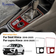 KUNGKIC For SEAT Ateca CUPRA Ateca Manual Transmission Gear Shift Panel Decorative Trim Carbon Fiber