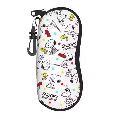 Snoopys Woodstock Glasses Case Men Women Printing Zipper Cartoon Sunglasses Storage Box Charming Eye
