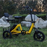 14Foldable Small Lightweight Pedal Assist Tricycle for Adults, Elderly Mobility Tricycle, Commuting 
