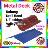metal deck,rabung, caping, roll bond, L flashing,valley gutter (MD)