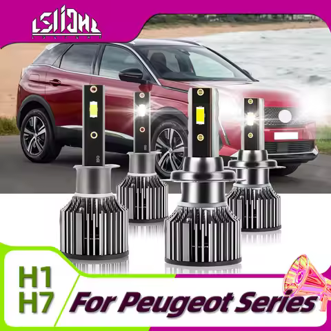 LSlight H7+H1 Led Headlight Bulbs 15000 Lumens 100W Super Low High Headlamp Kit For Peugeot 206 207 