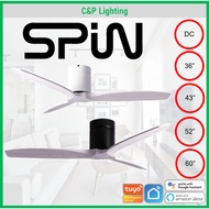 Spin Quincy Espada (Off White Blade) 36" / 43" / 52" / 60" Smart DC Ceiling Fan with Optional LED