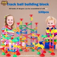 Marble Run Toy 133Pcs Educational Construction Mazes Blocks Toy Set with Glass Marble for Kids and P