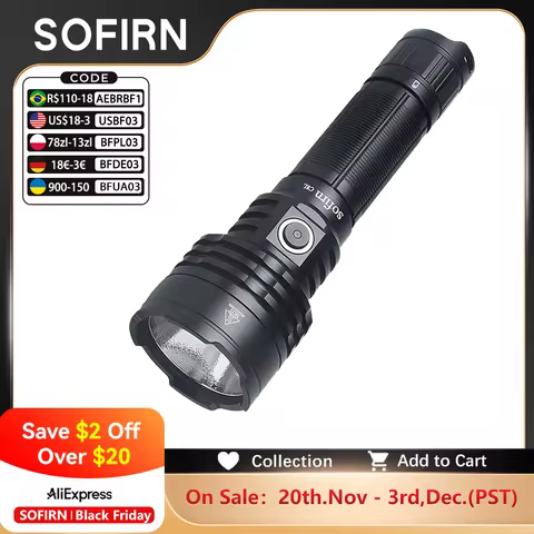 Sofirn-C8L 21700 Flashlight Powerful Tactical 3100lm XHP50D HI LED Torch EDC Type C Rechargeable Hun