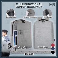 (16 inch)MR BACKPACK Bag Multifunctional Laptop USB Charging Work/Study/Travel Unisex Bag men backpa