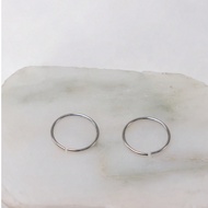 2pcs 8mm Sterling Silver Nose Ring Hoop Cartilage Tragus Helix Lip Ear Piercing Jewelry 22G*0.65mm