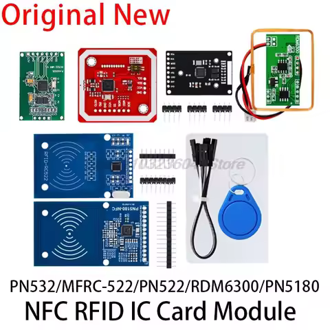 NFC RFID module RC522 MFRC-522 PN532 PN5180 RDM6300 Kits S50 13.56 Mhz 125Khz 6cm With Tags SPI Writ