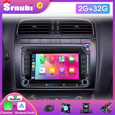 Srunbi Android 12 Auto 2G+32G Car Radio For Volkswagen VW Passat B6 B7 T5 Tiguan Touran GOLF POLO Ca